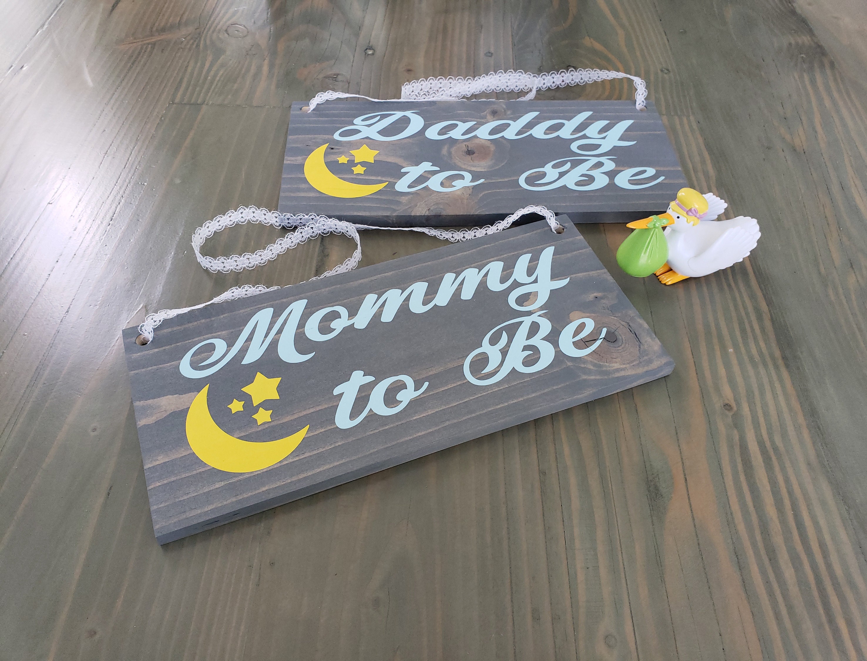Mommy To Be Daddy To Be Wooden Signs Baby Shower Chair Signs