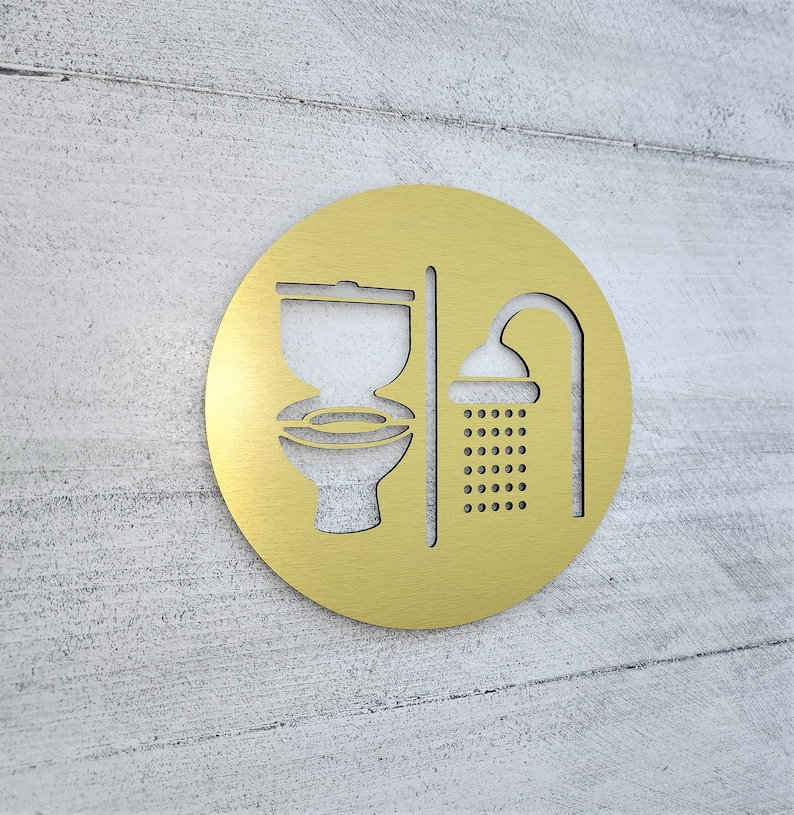 Restroom and Shower Sign With Symbols. Door Sign for Shower - Etsy