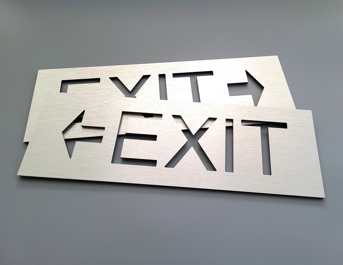 Exit Sign With Arrow. Emergency Exit Sign. Arrow Signs. Directional ...