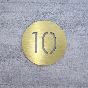 Round number plaque. Exam room numbers. Door number sign. Apartment number. Hotel room numbers. image 7