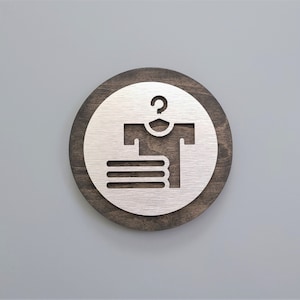 Laundry sign for door. Laundry room symbol sign. Door sign for laundry room.
