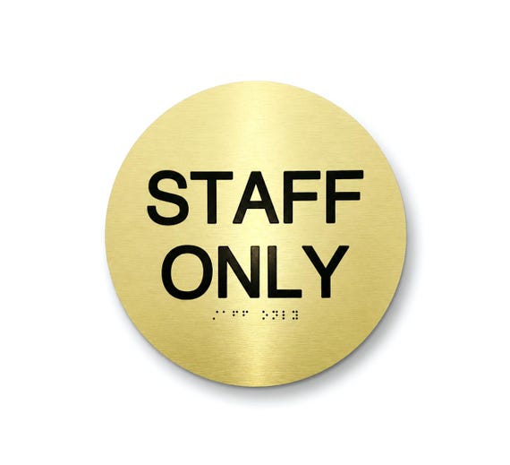 Round Staff Only ADA Sign with Grade 2 Braille – Restricted Access Door Plaque