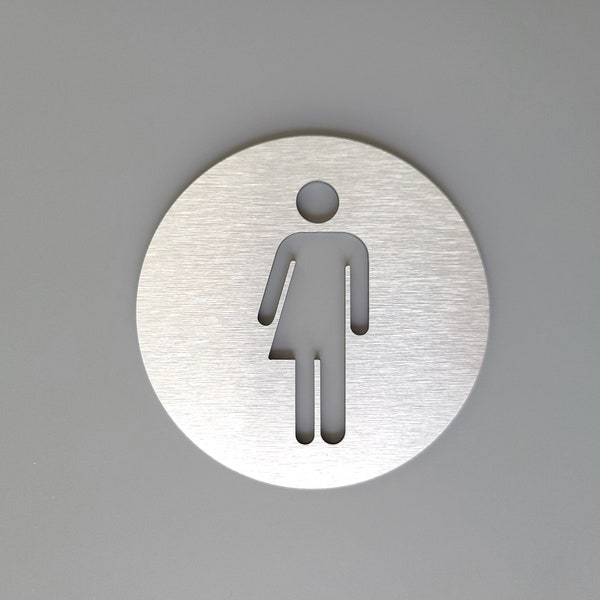 Panneau de toilettes neutre pour le genre. Tous les signes de porte de salle de bain de genre. Toilettes unisexes.