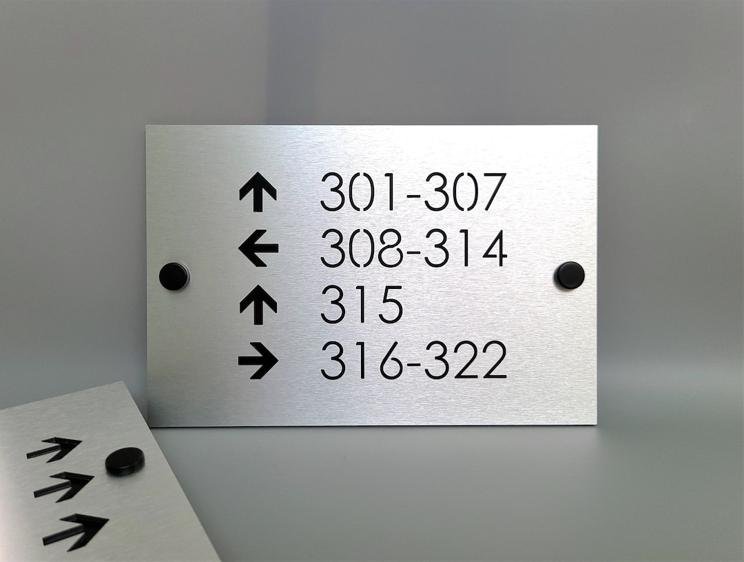 Room Direction Label Custom Directional Sign. Hotel Room Directional Signs. Wayfinding Signs ...