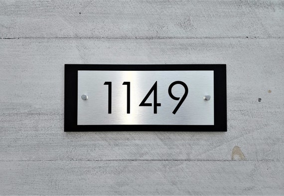 Modern house numbers. House number sign. Address plaque.