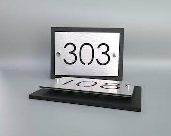 Custom modern house number sign. Contemporary address plaque. House numbers.