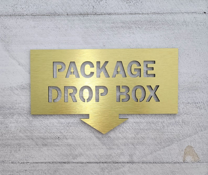 Package Drop Box Sign With Arrow. Please Leave Packages in the Etsy