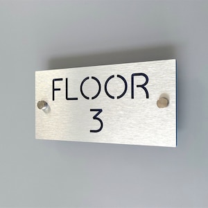Custom floor numbers. Floor number sign. Level numbering sign. Stairway and doorway signs.