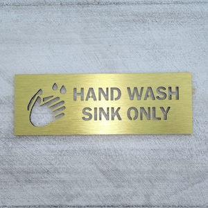 Hand wash sink only sign. Hand washing signs. Handwashing only sink sign. Restaurant signs. Kitchen signs. Safety signage.
