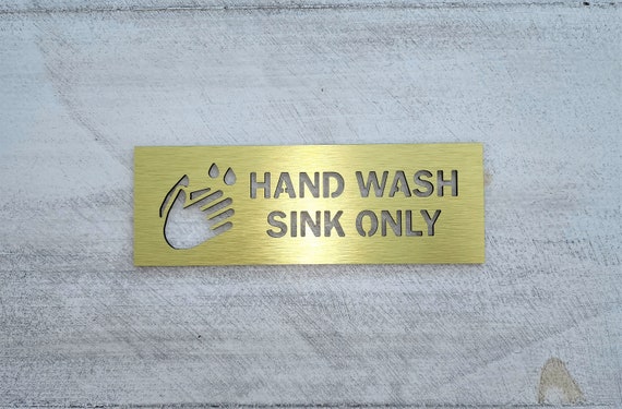 Hand wash sink only sign. Hand washing signs. Handwashing only sink sign. Restaurant signs. Kitchen signs. Safety signage.
