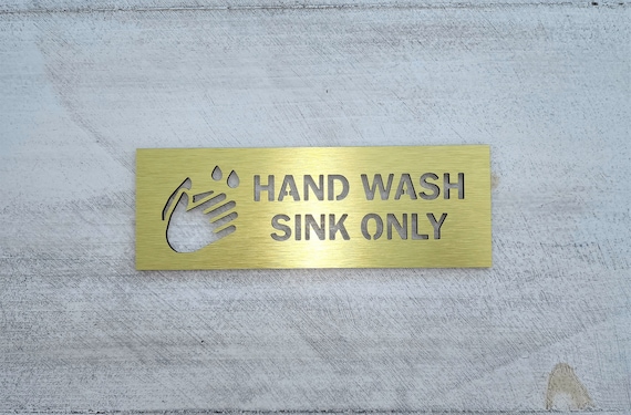 Hand wash sink only sign. Hand washing signs. Handwashing only sink sign. Restaurant signs. Kitchen signs. Safety signage.