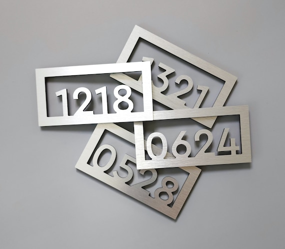 Apartment number signs. Modern number signs. Hotel room numbers. Door number plaque. Custom number plaques.