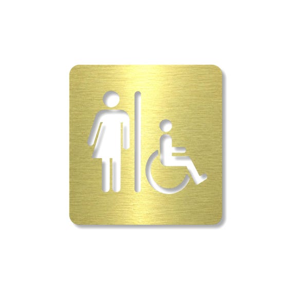 Gender-Neutral Accessible Restroom Sign with Wheelchair Symbol
