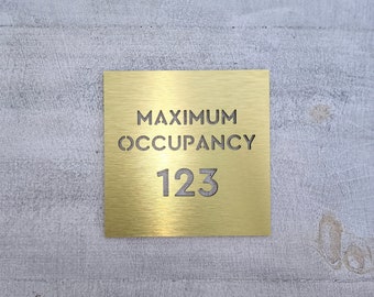 Maximum occupancy signs for business. Maximum capacity sign. Room capacity. Custom safety signs. Occupancy sign.