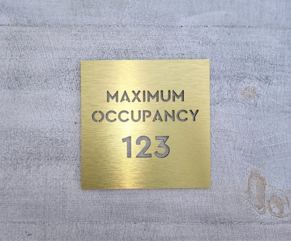 Maximum occupancy signs for business. Maximum capacity sign. Room capacity. Custom safety signs. Occupancy sign.