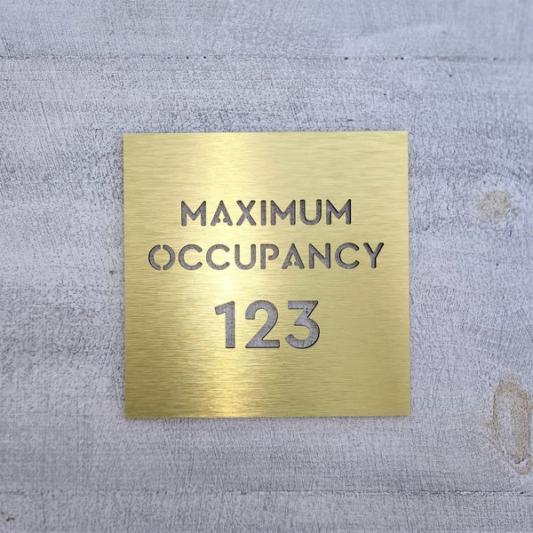 Maximum occupancy signs for business. Maximum capacity sign. Room capacity. Custom safety signs. Occupancy sign.