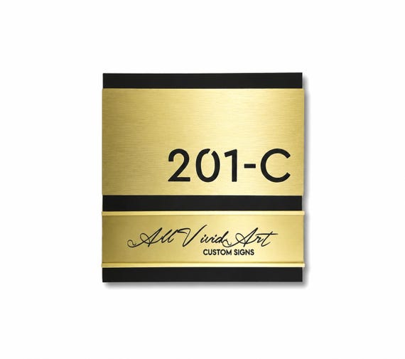 Custom Room Number Sign with Nameplate. Personalized office sign. Business suite door sign.