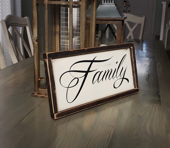 Family Sign Rustic Wooden Family Sign Farmhouse Framed Etsy