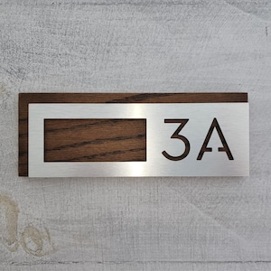 Number signs for apartment doors, hotel rooms, exam rooms. Modern apartment signs. Room numbers. Door sign.