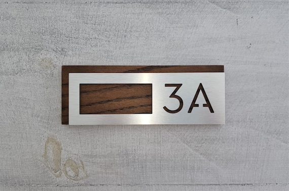 Number signs for apartment doors, hotel rooms, exam rooms. Modern apartment signs. Room numbers. Door sign.