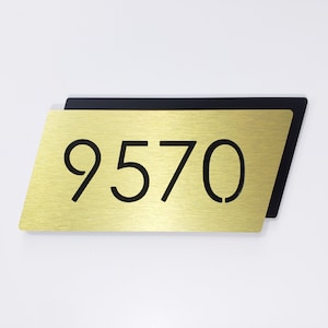 Modern room numbers. Door number plaque. Apartment number. Hotel room numbers. Contemporary address sign.