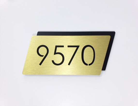 Modern room numbers. Door number plaque. Apartment number. Hotel room numbers. Contemporary address sign.