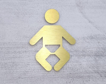 Baby changing bathroom sign. Baby changing station door sign. Baby changing table. Family restroom sign.