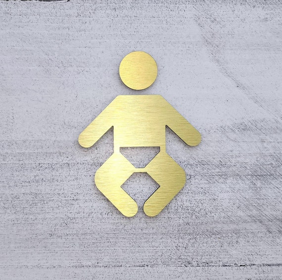 Baby changing bathroom sign. Baby changing station door sign. Baby changing table. Family restroom sign.