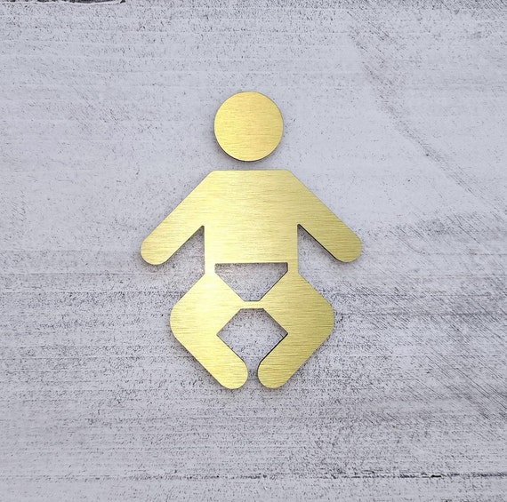 Baby changing bathroom sign. Baby changing station door sign. Baby changing table. Family restroom sign.