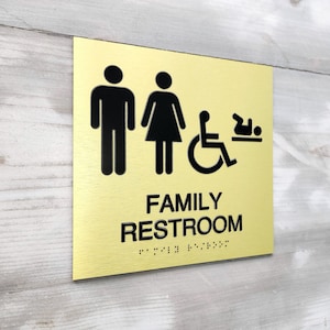 ADA Compliant Family Restroom Sign. Handicap Accessible Bathroom Signs ...
