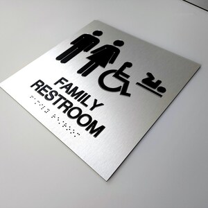 ADA Compliant Family Restroom Sign. Handicap Accessible Bathroom Signs ...