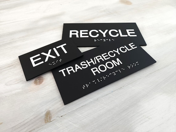 Custom quote ADA compliant door sign. Custom text ADA signs. Raised text and Grade 2 Braille room identification sign. Office signage.