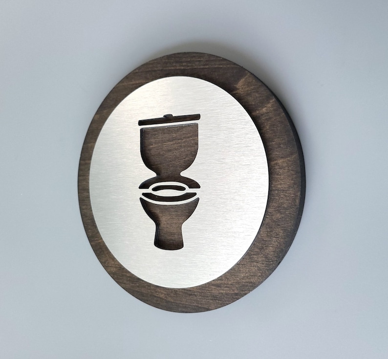 Restroom sign. Toilet symbol. Gender neutral bathroom signage. Male and Female toilet. WC. image 2