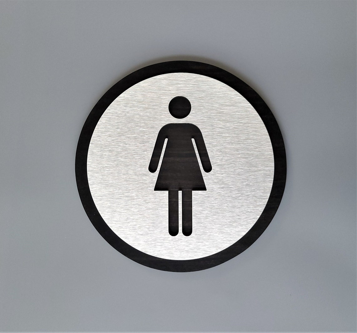 Female Bathroom Sign. Women's Restroom Door Sign. Etsy