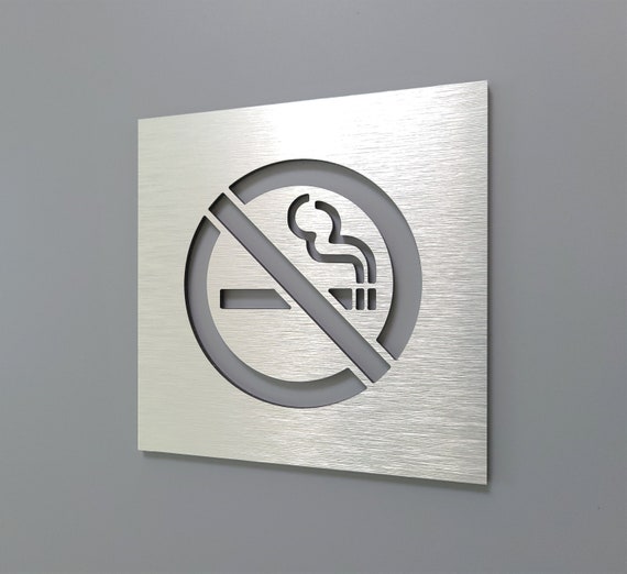 No smoking symbol sign for business. No smoking signage. Safety signs. Restriction signs.