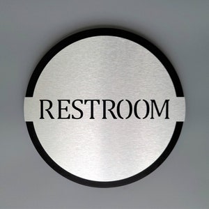 Restroom sign. Bathroom signs. Bathroom door sign. Toilet. Washroom. WC.