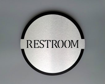 Restroom sign. Bathroom signs. Bathroom door sign. Toilet. Washroom. WC.