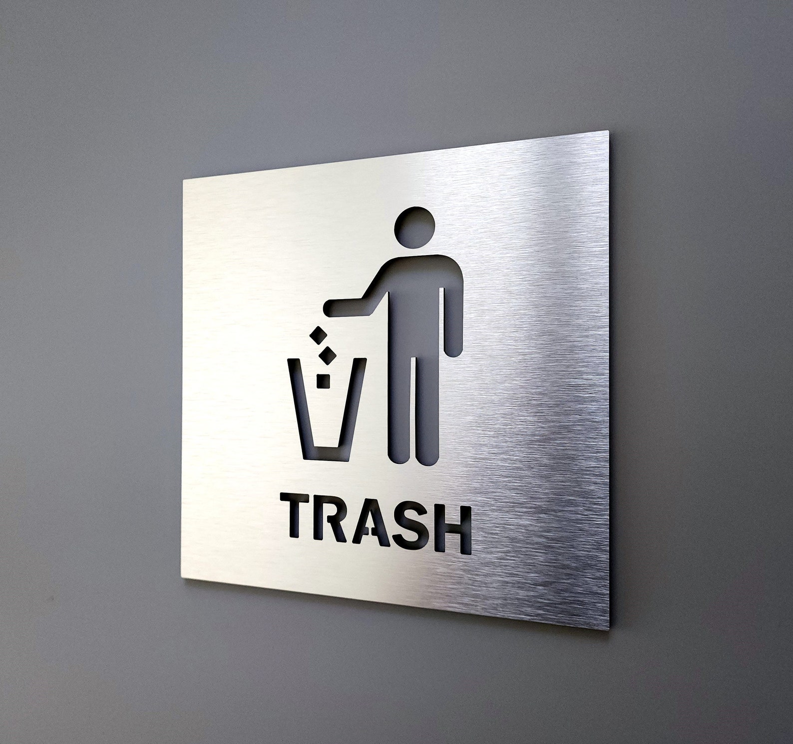 Garbage Label Sign Trash Symbol Sign. Trash Bin Signs. Trash Can Label Signs. Garbage Sign ...