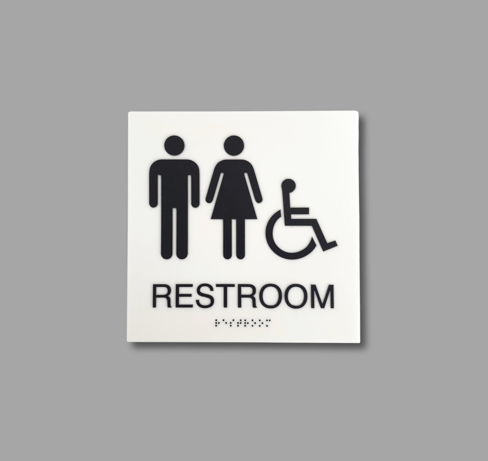 ADA Compliant All Gender Restroom Sign. Handicap Accessible Unisex ...