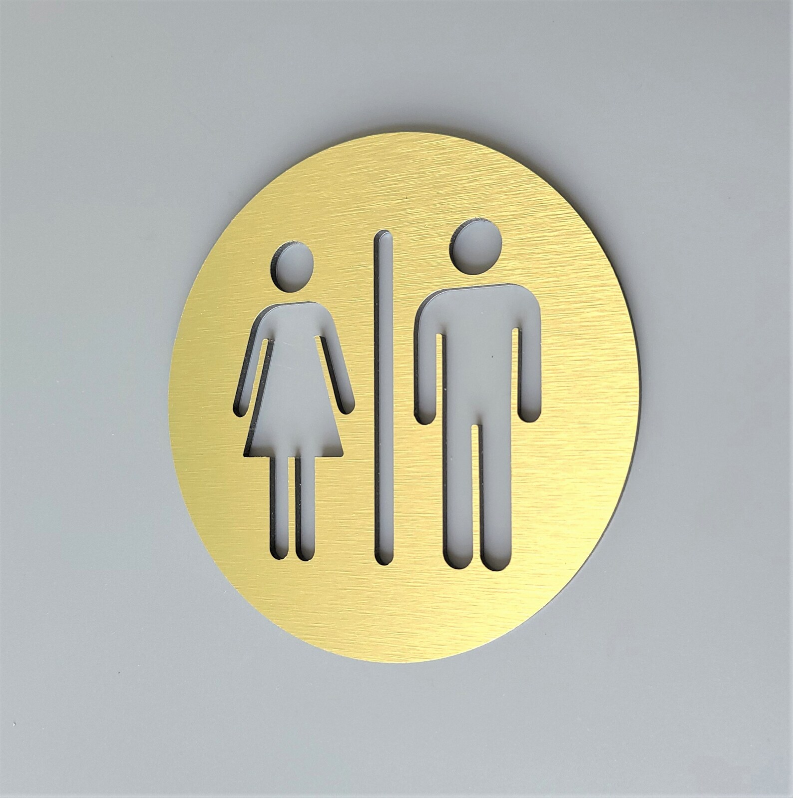 Restroom Door Sign Metal. Unisex Bathroom Sign Gold. All Etsy