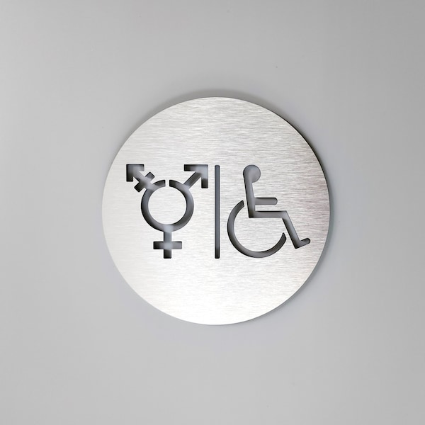 Inclusive Toilet Sign - Etsy UK