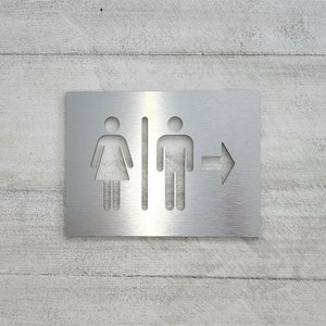 Restroom directional signs. Bathroom signs with arrows. Arrow signs for office. Bathroom decor. Info signs.