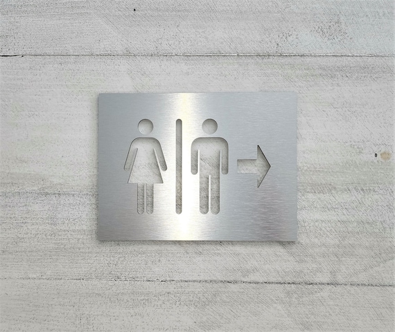 Restroom directional signs. Bathroom signs with arrows. Arrow signs for office. Bathroom decor. Info signs.