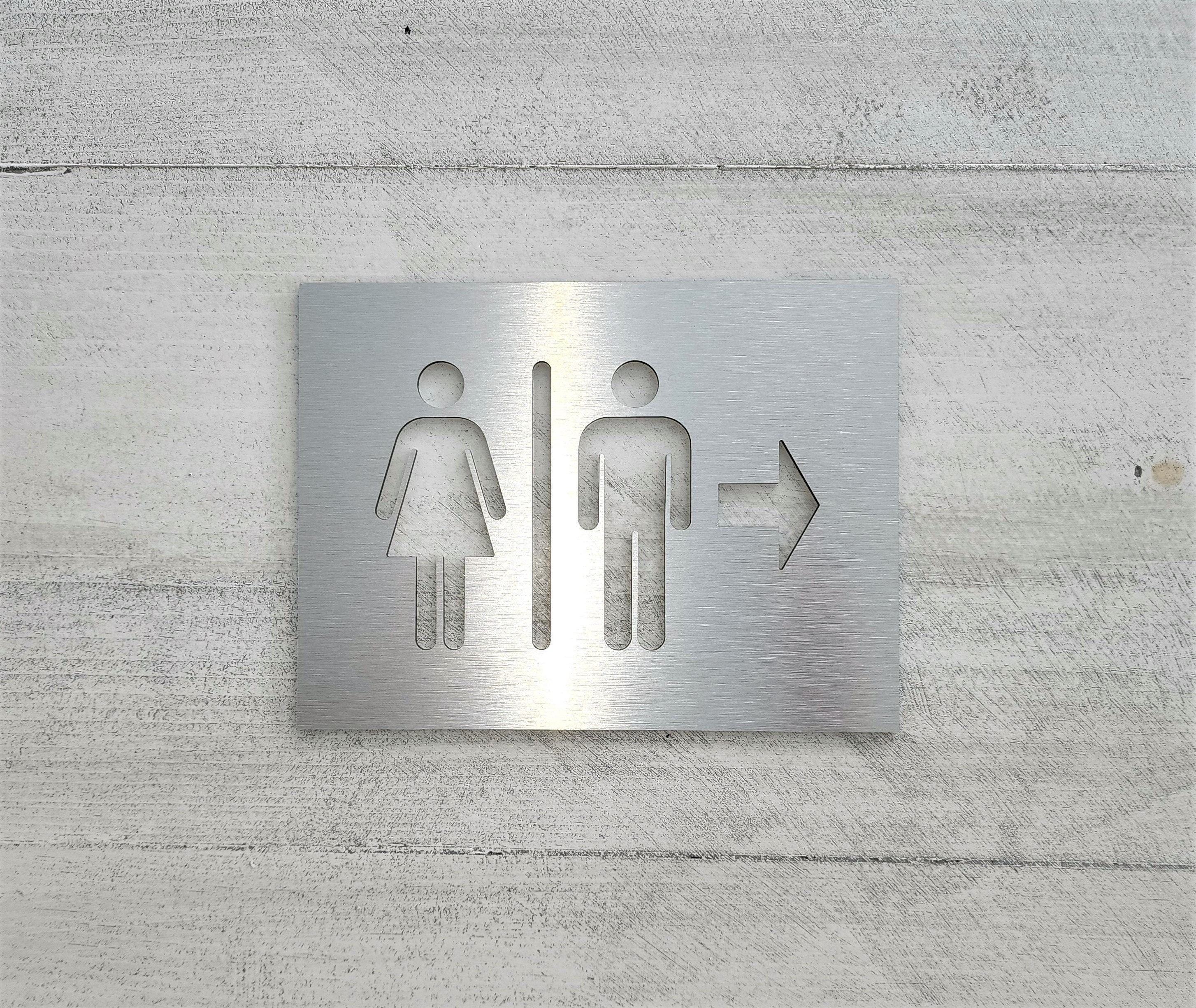 OFFICE COMMERCIAL GLASS ACRYLIC TOILET SIGN MODERN SHOWER ROOM SIGN PLAQUE 