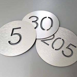 Round number plaque. Exam room numbers. Door number sign. Apartment number. Hotel room numbers. image 1