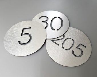 Round number plaque. Exam room numbers. Door number sign. Apartment number. Hotel room numbers.