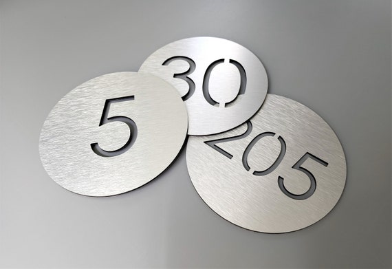 Round number plaque. Exam room numbers. Door number sign. Apartment number. Hotel room numbers.