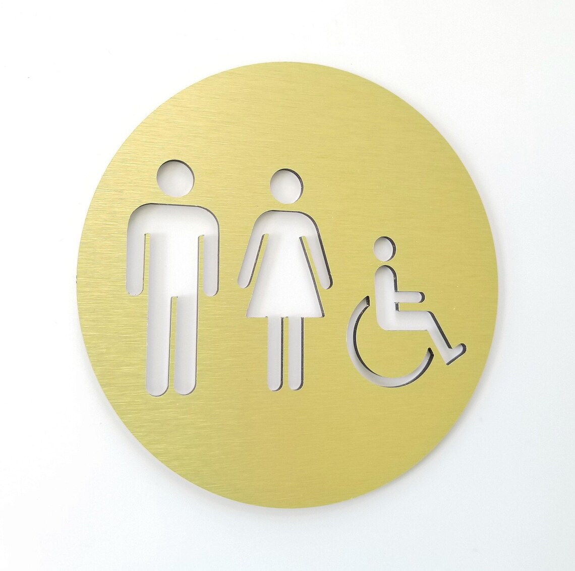 Gold Bathroom Sign. All Gender Restroom Door Sign. Unisex Etsy