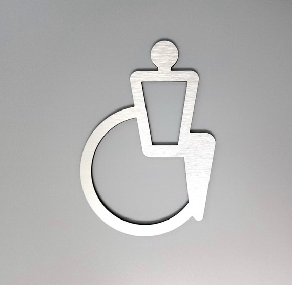 Handicap figure. Handicap symbol. Handicap accessible door signs. Bathroom signs. Restroom sign. Pictogram. Icon. Signs for business.