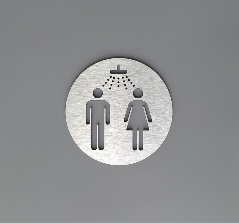 Shower Room Door Sign. Gender Neutral Shower Room Sign. All Etsy